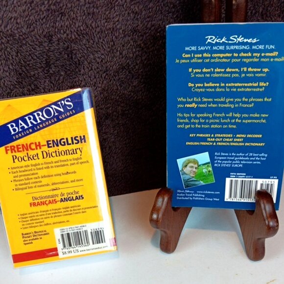 French-English Pocket Dictionary & Rick Steves French Phrases Both BooksLike New - Picture 2 of 16